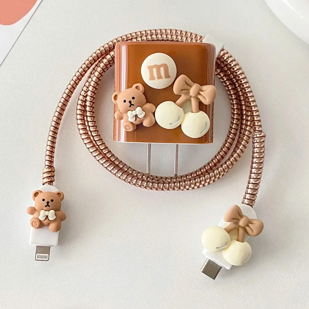 Cherry Bear Chocolate iPhone Charger Protector P01